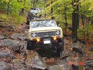 Off-roading in a vintage International Scout