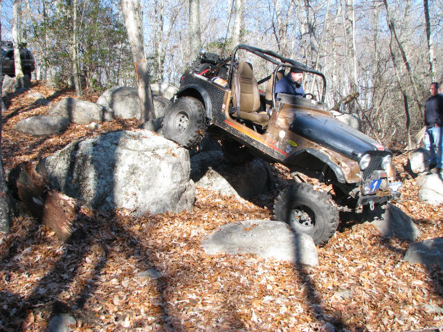 Jeep navigating rocky terrain, Long Island Off Road