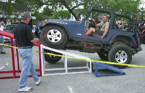 Jeep ascending ramp; Long Island Off Road