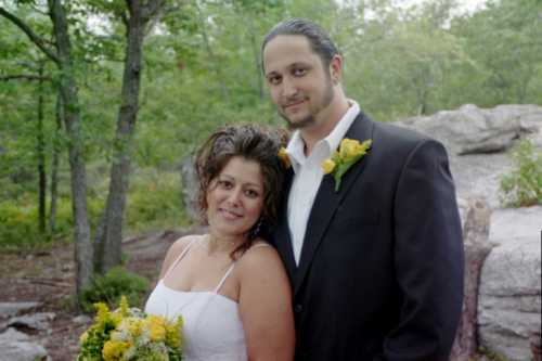 Happy couple on their wedding day