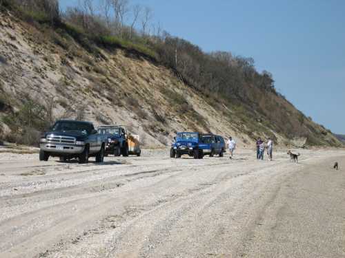 Off-road vehicles on Long Island beach