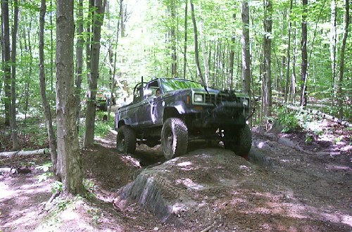 Ford Ranger off-roading on rocks