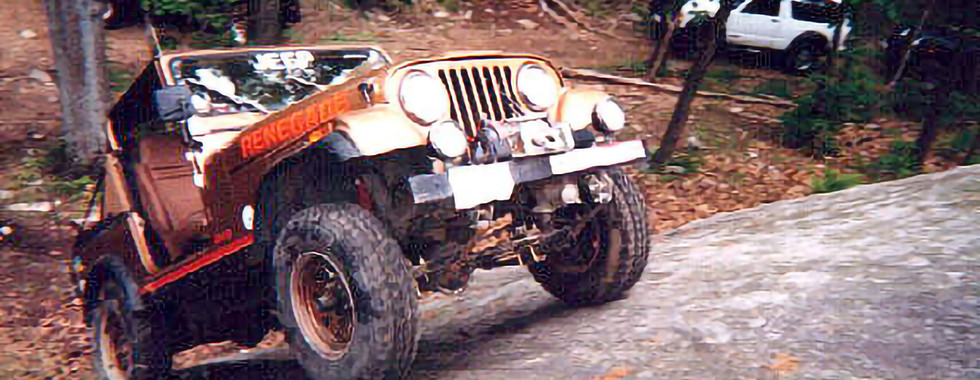 Jeep CJ on rocky trail