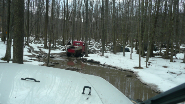 Stuck Jeep in snowy Rausch Creek mud