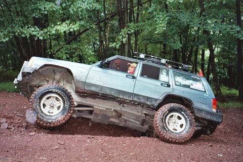 Jeep tackling Carnage Hill's challenging terrain