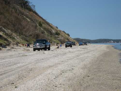Trucks on Long Island beach