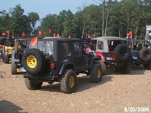 Black and tan Jeeps parked outdoors