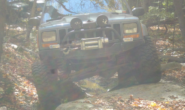 Jeep navigating rocky trail, Long Island Off Road