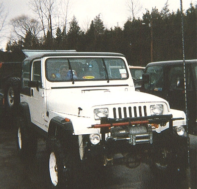 White Jeep Wrangler parked outdoors