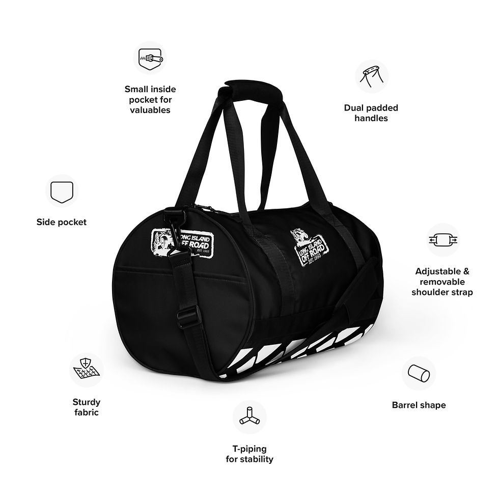 Black gym bag with dual padded handles
