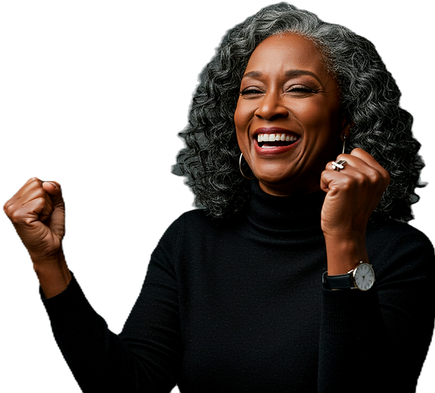 Portrait of a joyful mature Black woman
