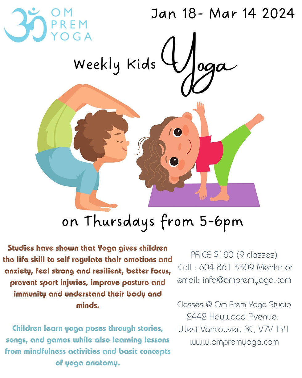 Jan 2024-March 2024 kids yoga 