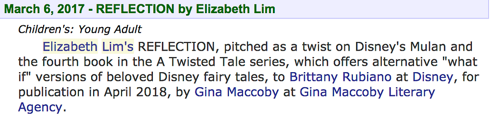 Publishers marketplace announcement