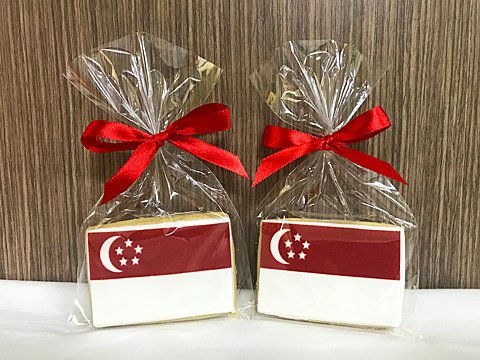 Printed Singapore Flag Cookies (small / medium / large)