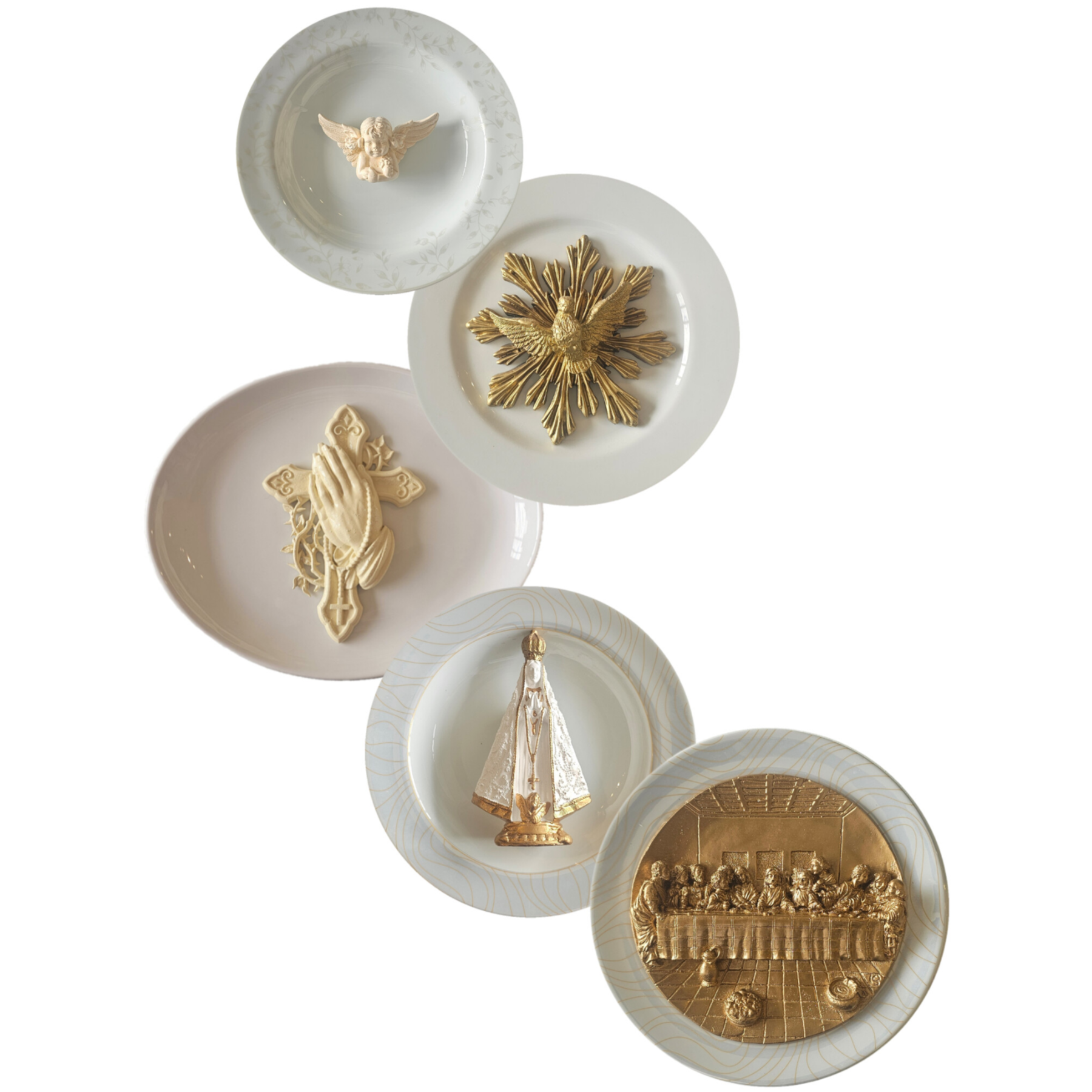 Conjunto Pratos de Porcelana Ouro Celestial