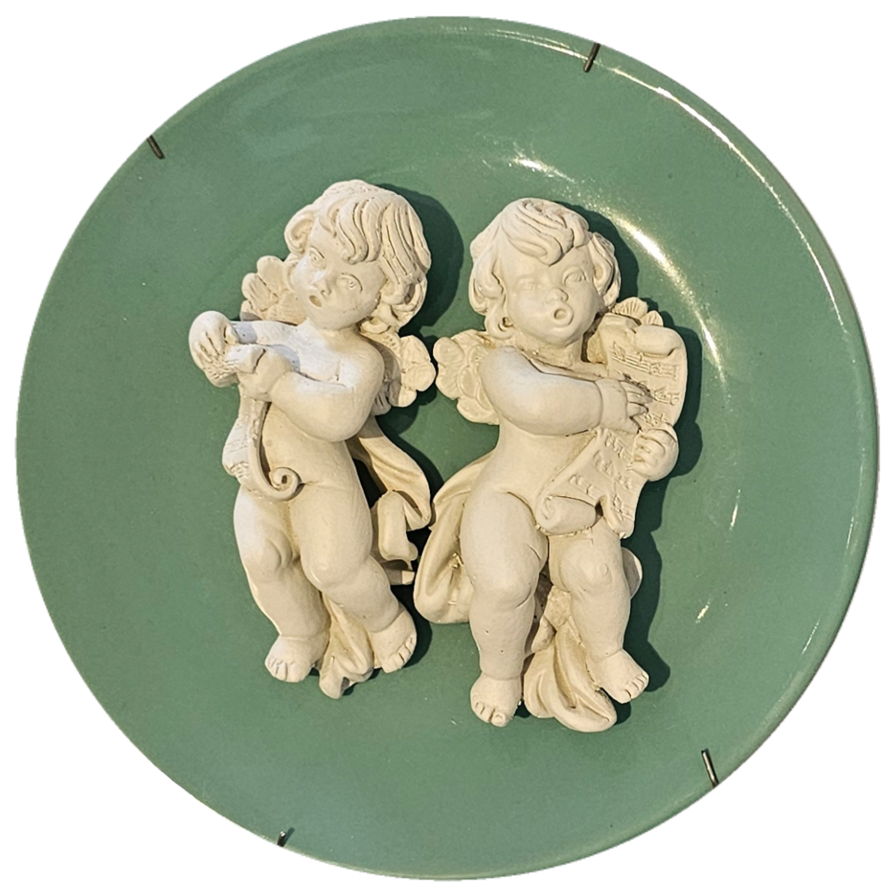 Prato de Porcelana Anjos em Concerto de Esperança, 3D, - 20 cm