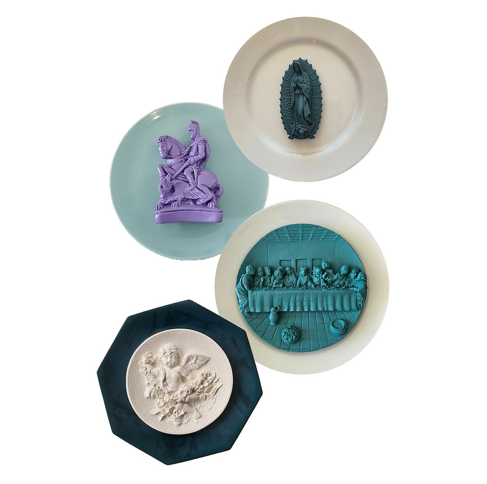 Miniatura: Conjunto Pratos de Porcelana Quatro Atos de Devoção