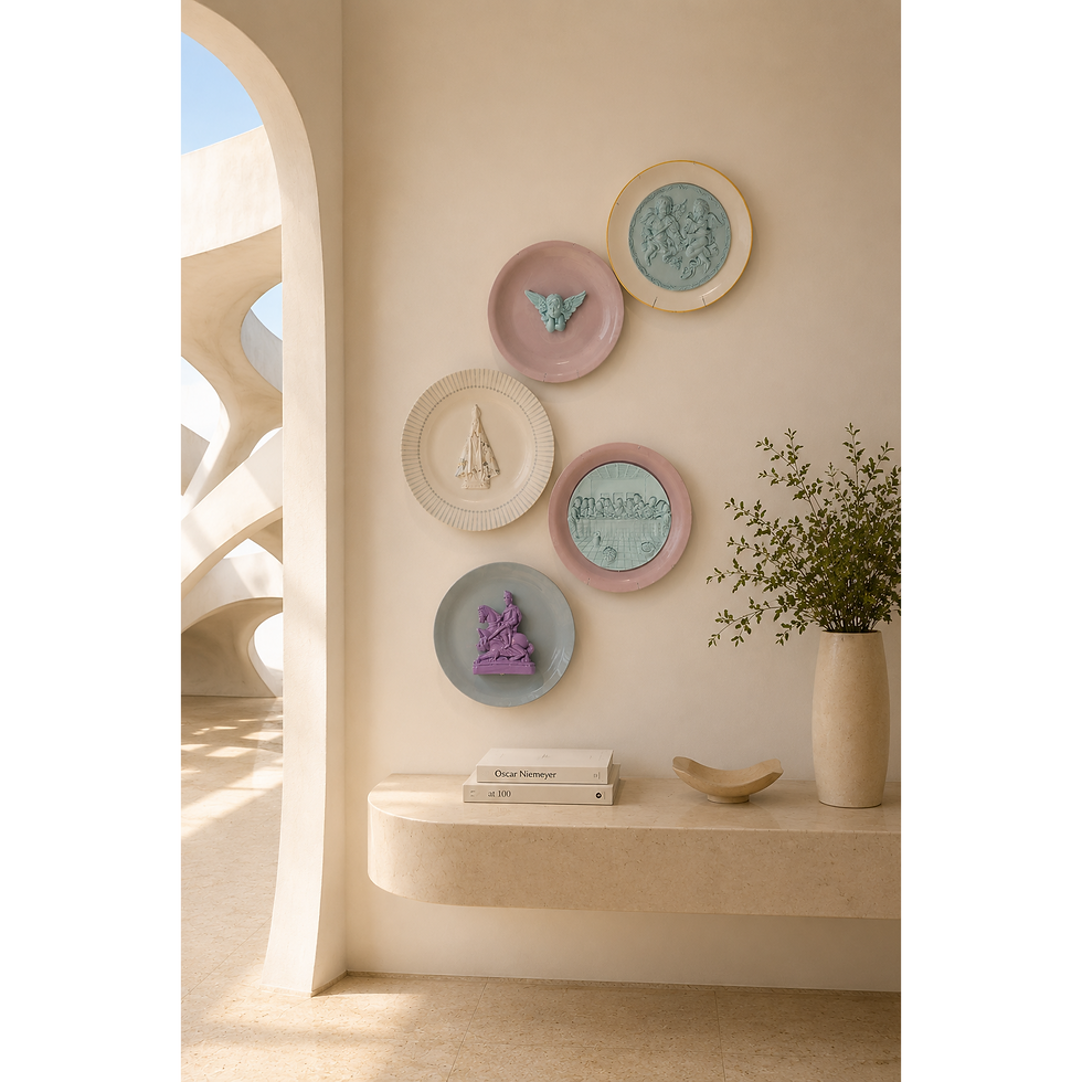 Miniatura: Conjunto de Pratos de Porcelana Santuário Contemporâneo