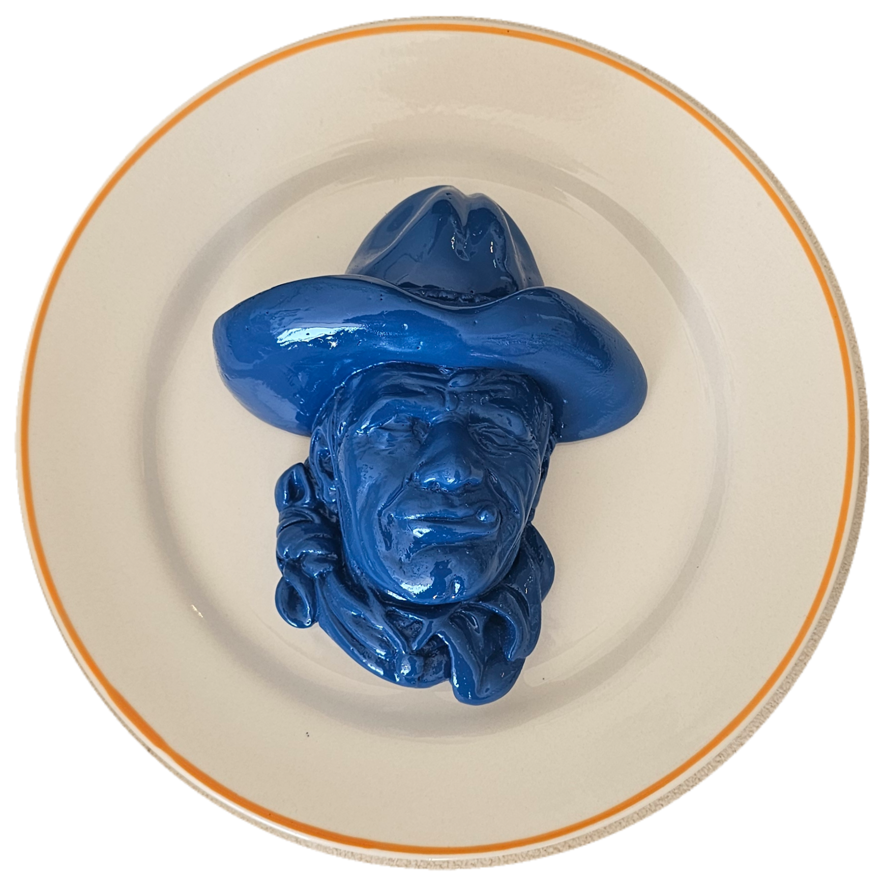 Prato de Porcelana O Homem do Oeste, 3D - 26,5 cm
