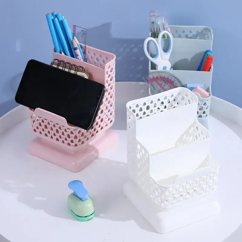Thumbnail: Creative Three-Layer Plastic Desk Storage Box Holder