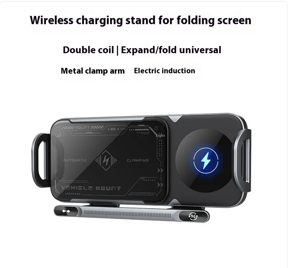Thumbnail: Dual Wireless Charger Folding Phone Stand