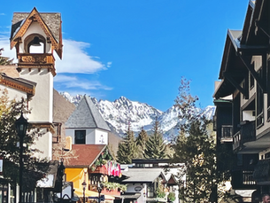 Vail village and the gore mountain range in the background