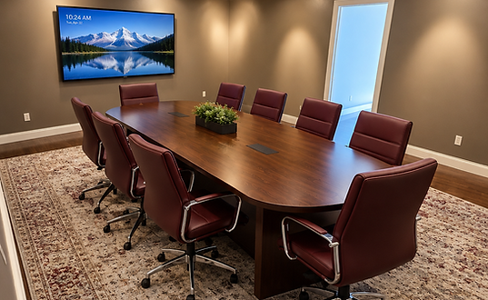 Modern Conference Room with Mountain TV View.png