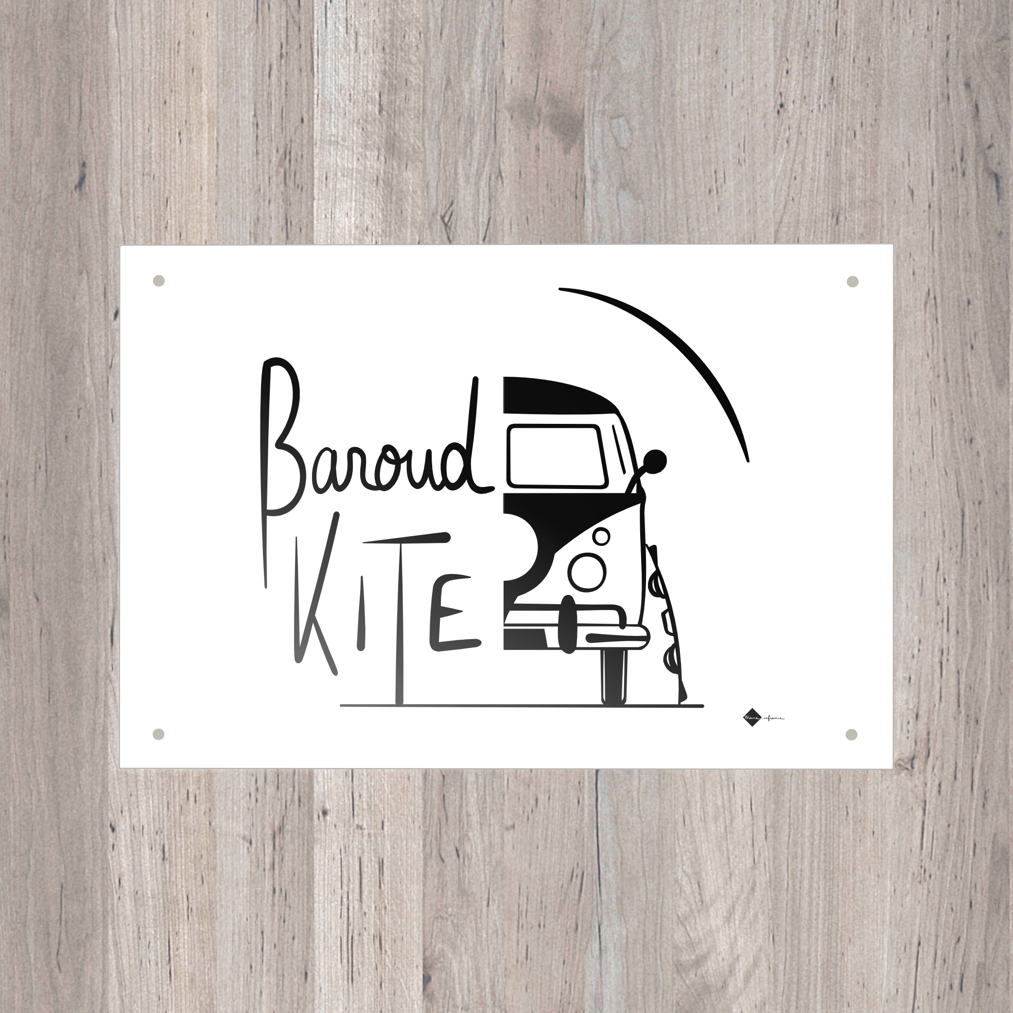 Plaque Métal - Baroud' Kite