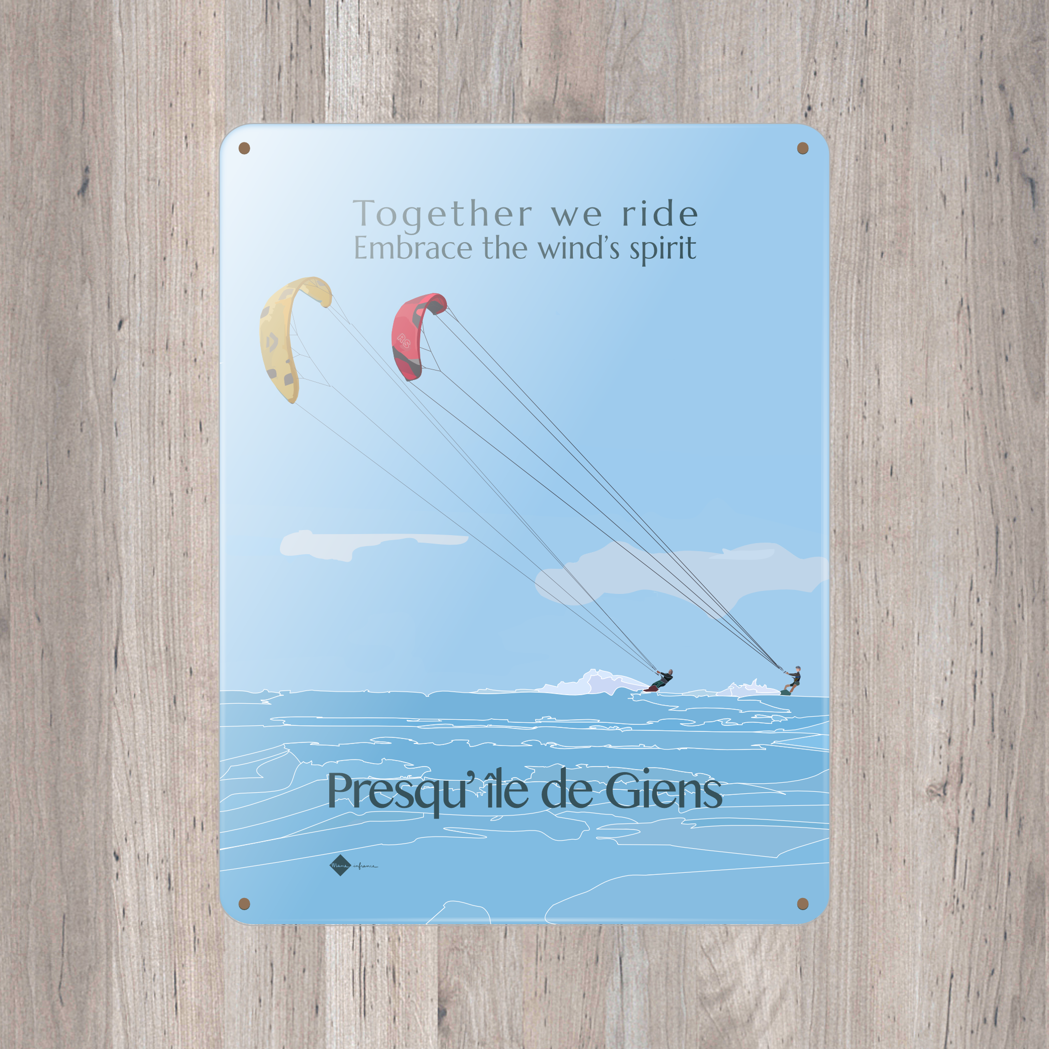 Plaque Métal - Together we ride - kite