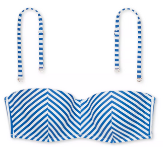 Blue striped swimsuit top