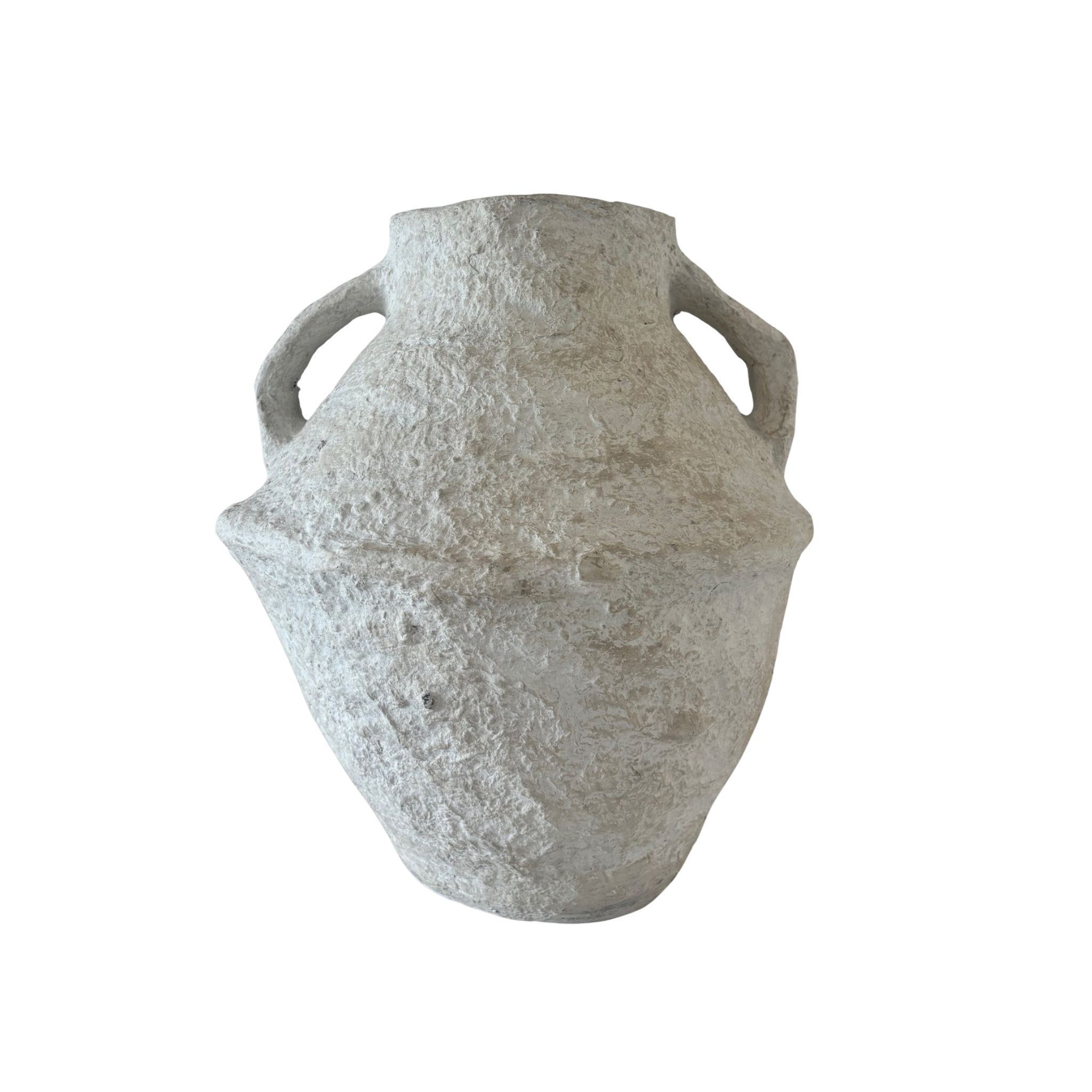 Textured White Paper Mache Vase