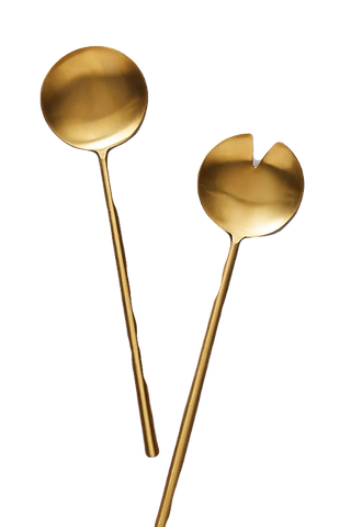 Gold serving spoons
