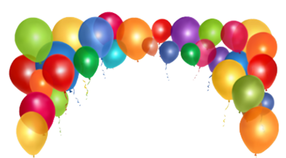 Bolas que representam os aniversariantes do mês