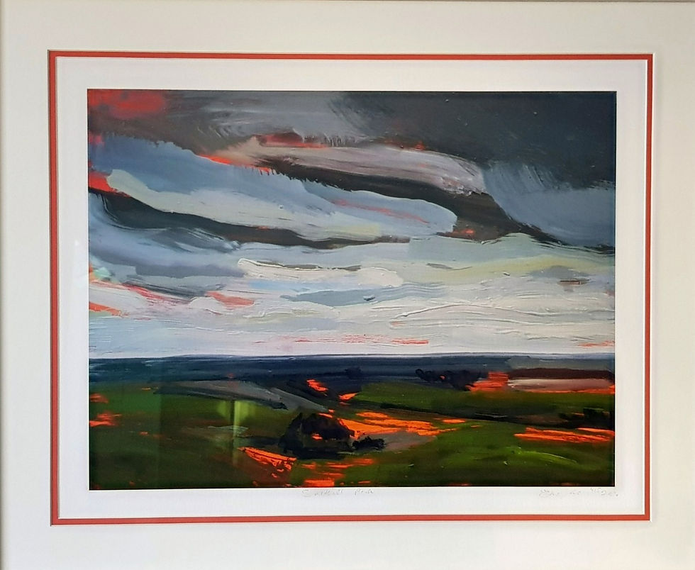 unframed print with colour accent