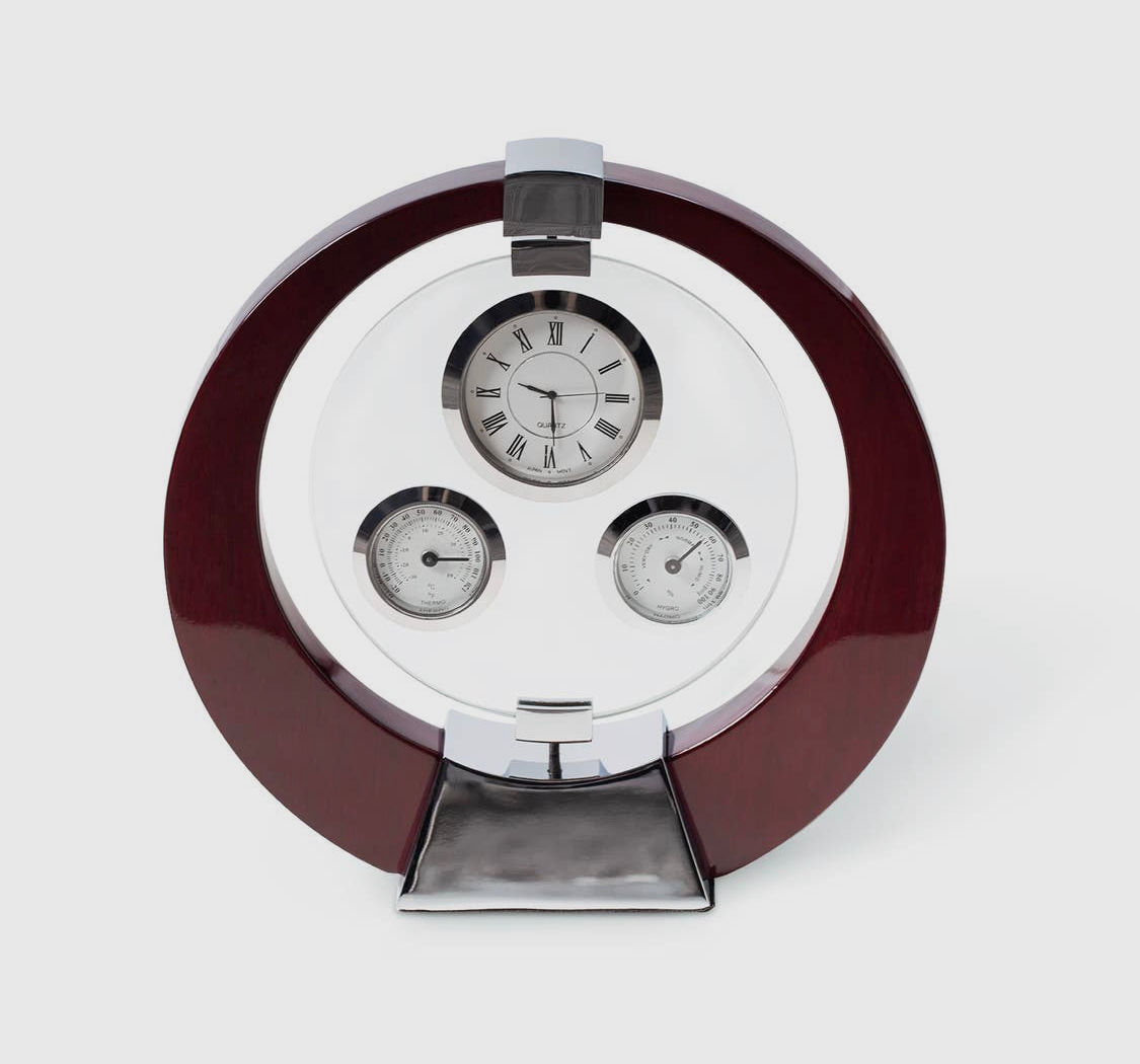 BeyBerk Salzburg Mahogany Desk Clock