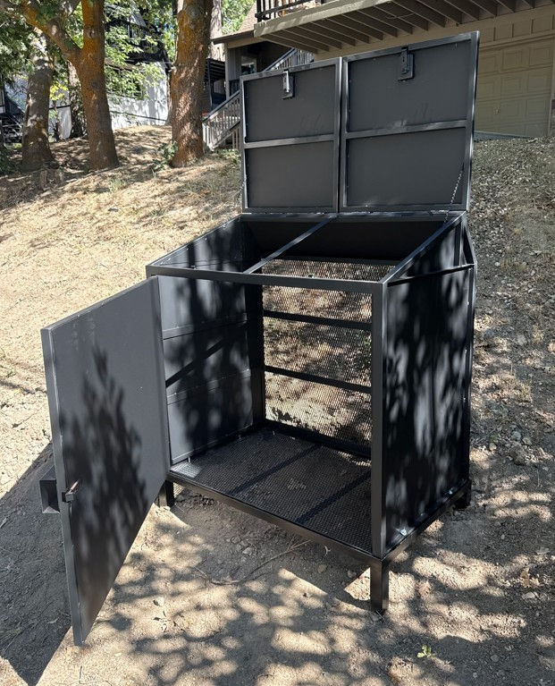 2 Can Solid Sides Standard Matte Black Open