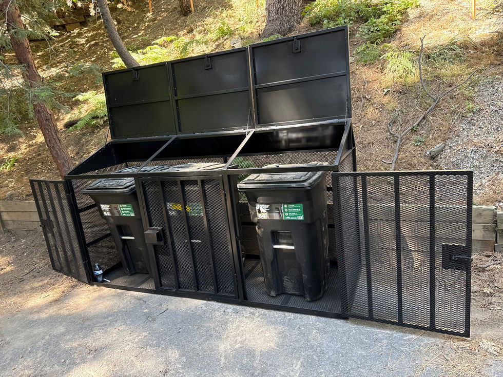 817 Fern Ed Sky Forest - 3 Can Expanded Metal Sides Trash Enclosure Standard Paint 2