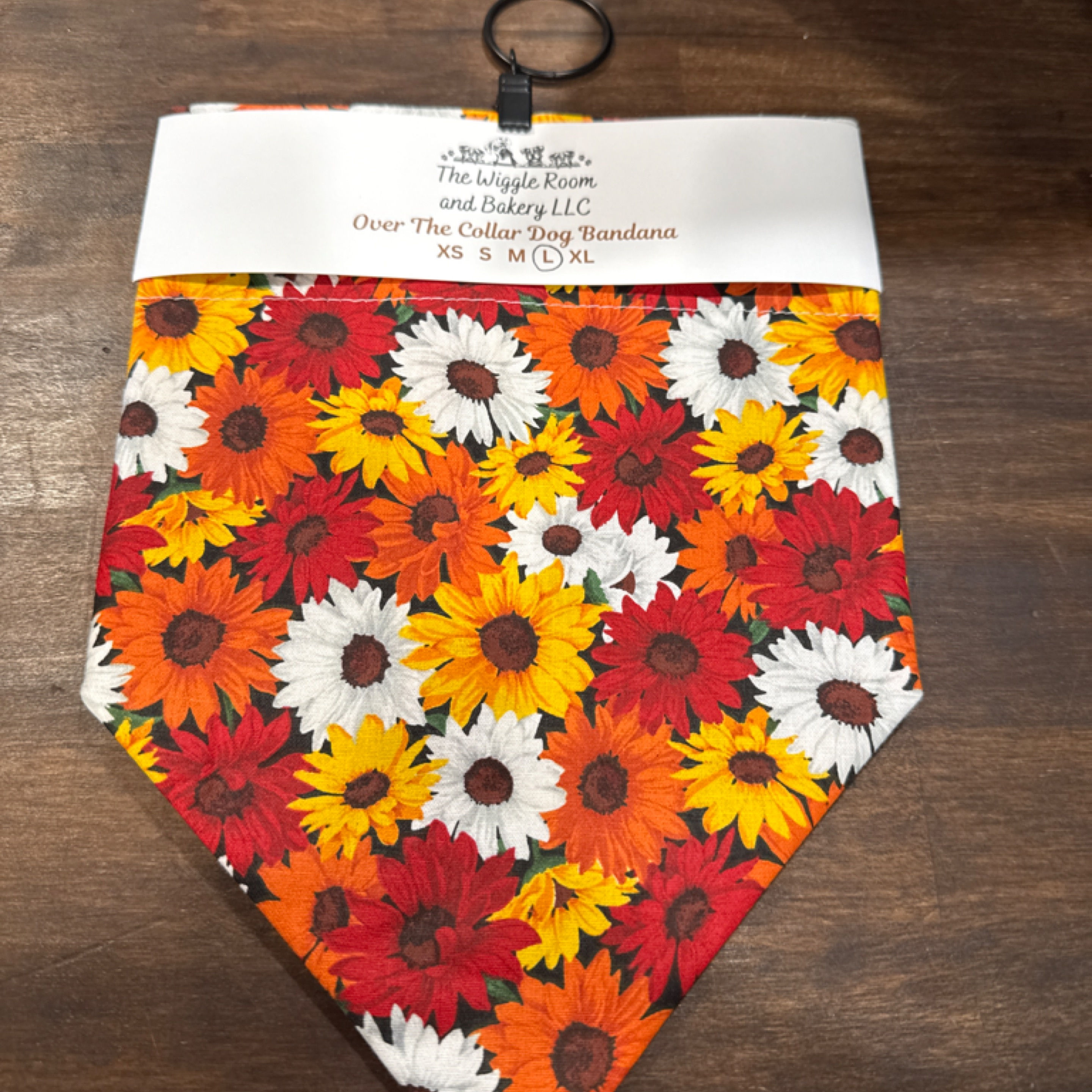 The Wiggle Room and Bakery LLC Over the Collar Dog Bandana Size Large