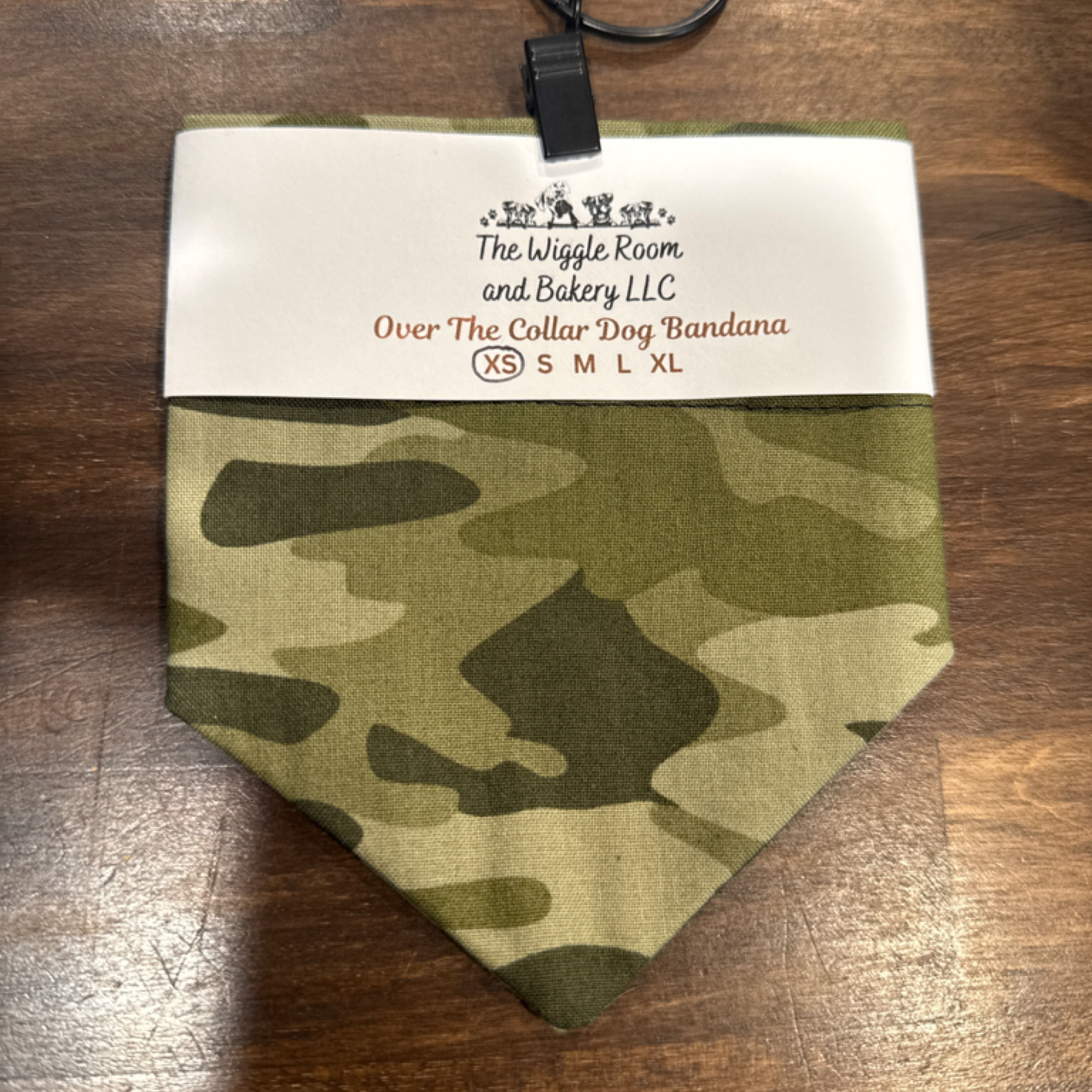 The Wiggle Room and Bakery LLC Over the Collar Dog Bandana Size XS