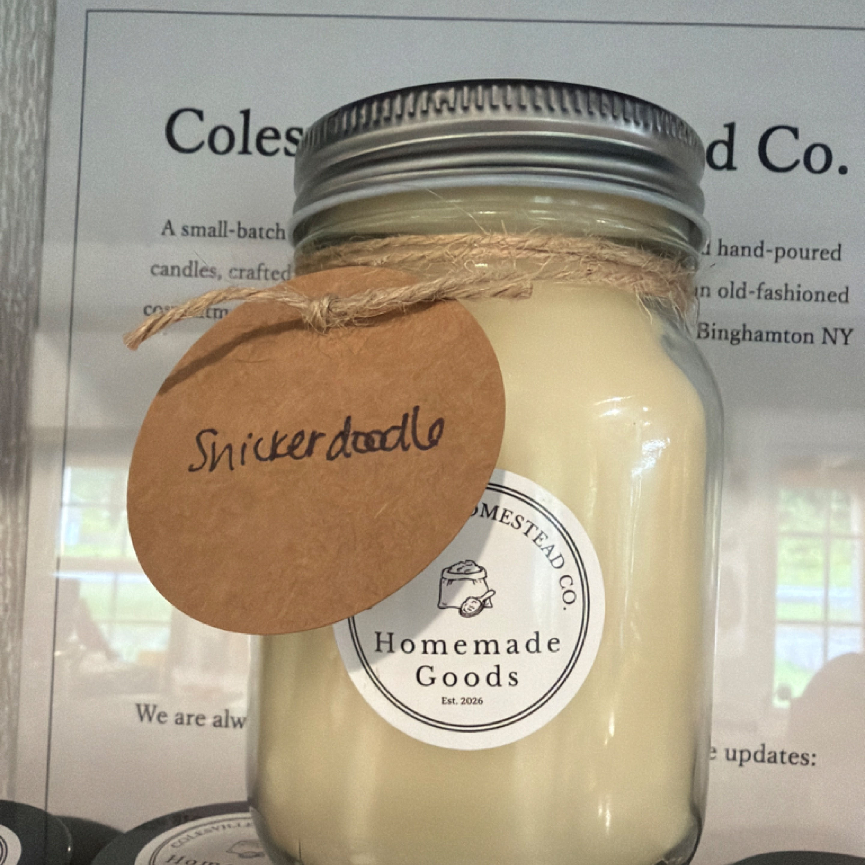 Colesville Homestead Co. Homemade Goods Large Candles