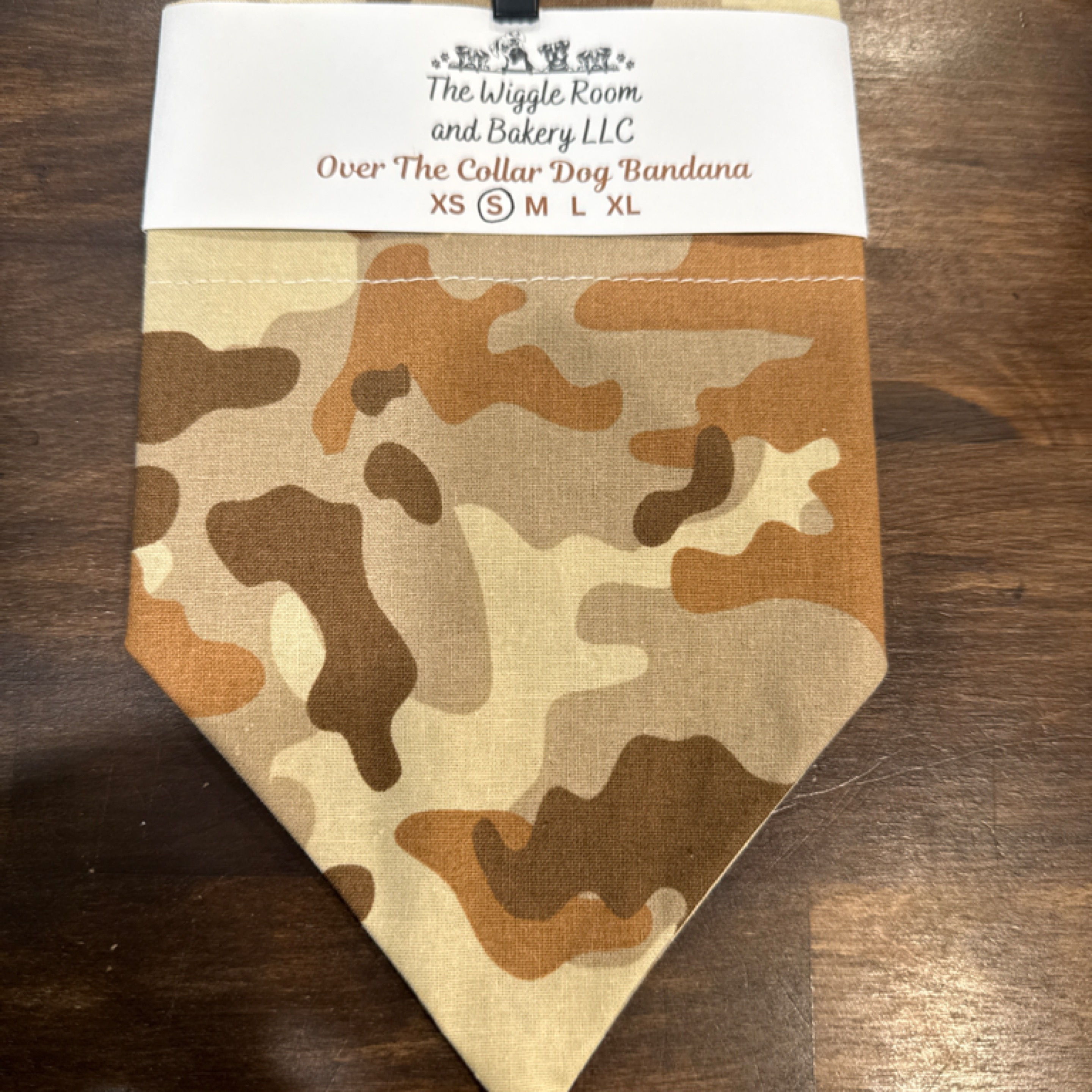 The Wiggle Room and Bakery LLC Over the Collar Dog Bandana Size S