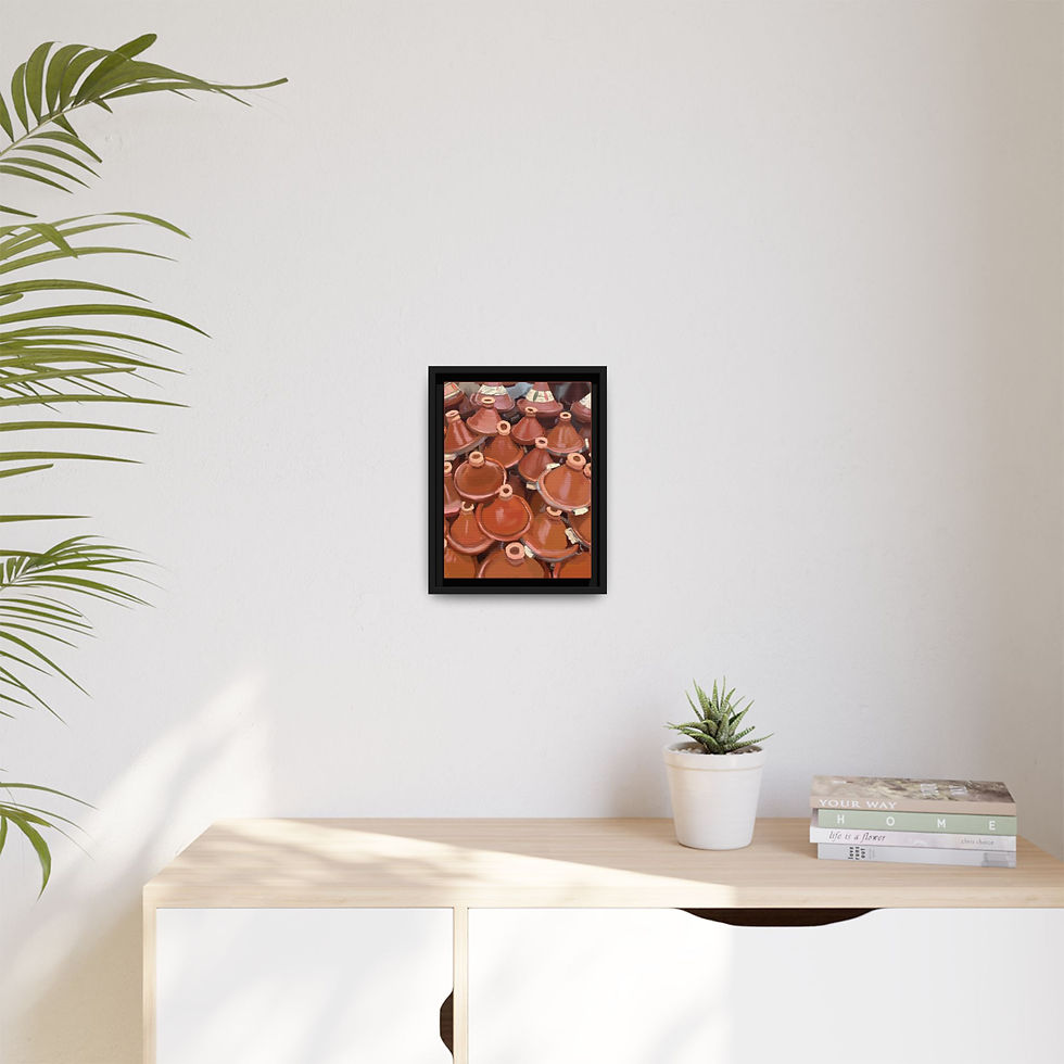 Thumbnail: Moroccan Tagine Pots Matte Canvas Framed Wall Art | Kitchen Decor