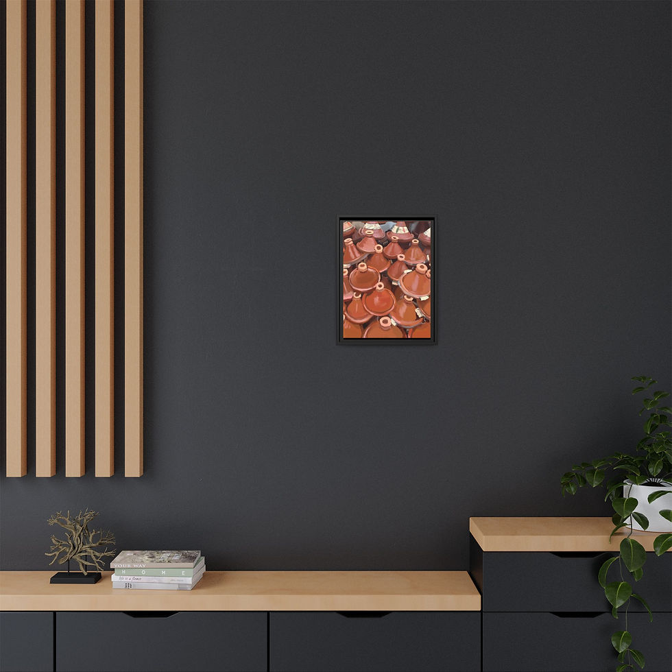 Thumbnail: Moroccan Tagine Pots Matte Canvas Framed Wall Art | Kitchen Decor