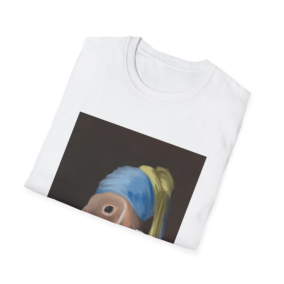 Thumbnail: Rabbit with Pearl Earring T-Shirt | Animal Portrait Art