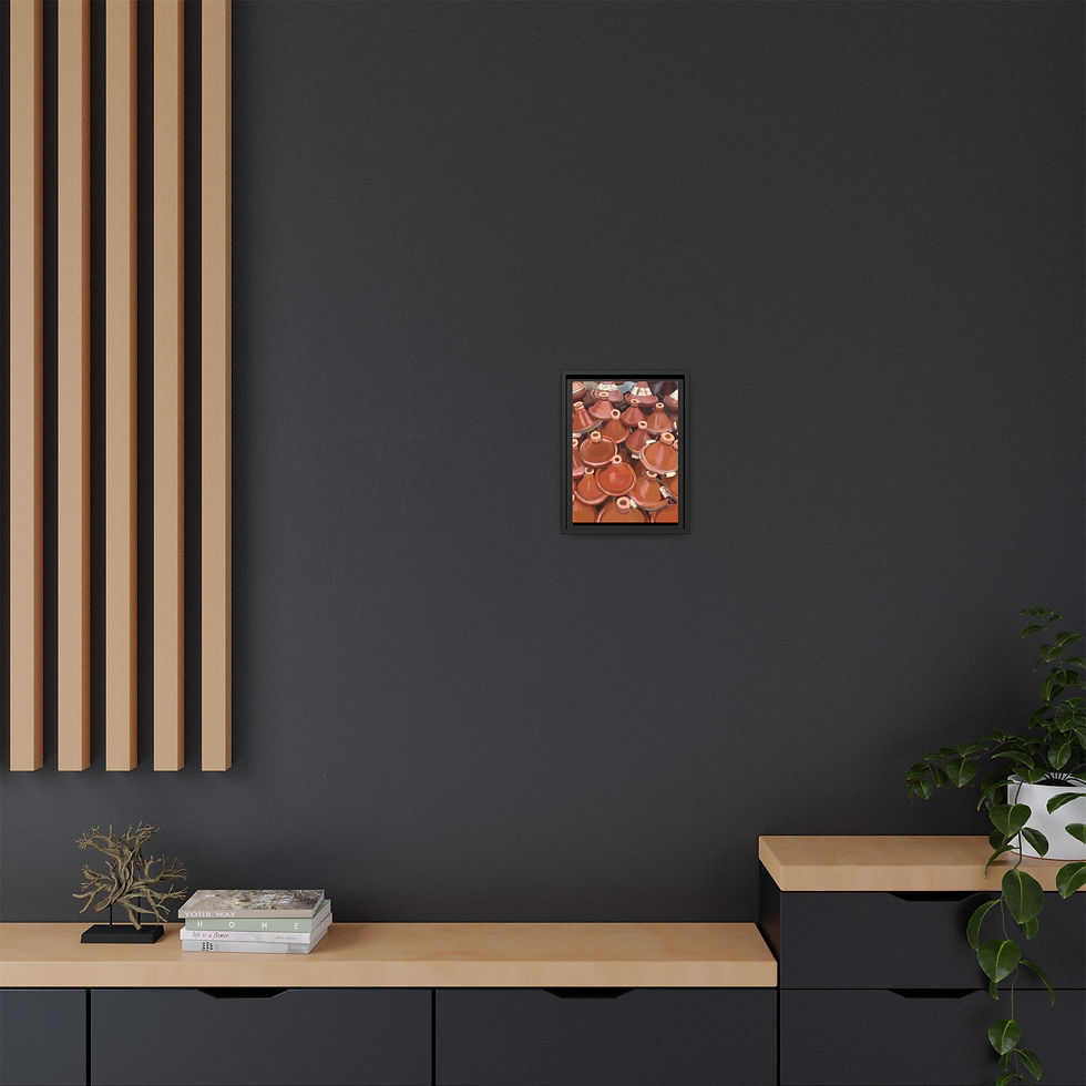 Thumbnail: Moroccan Tagine Pots Matte Canvas Framed Wall Art | Kitchen Decor