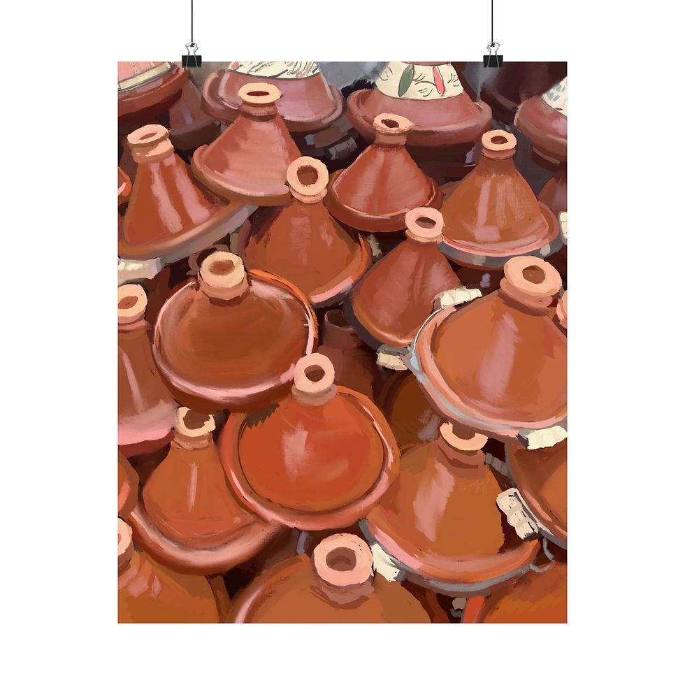Thumbnail: Moroccan Tagine Pot Pattern Poster | Matte Vertical Poster