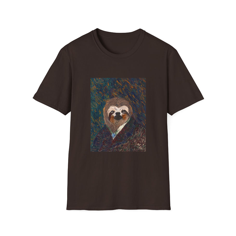 Thumbnail: Vincent VanSloth Portrait T-Shirt | Oil Paint Style, Woodland Colors