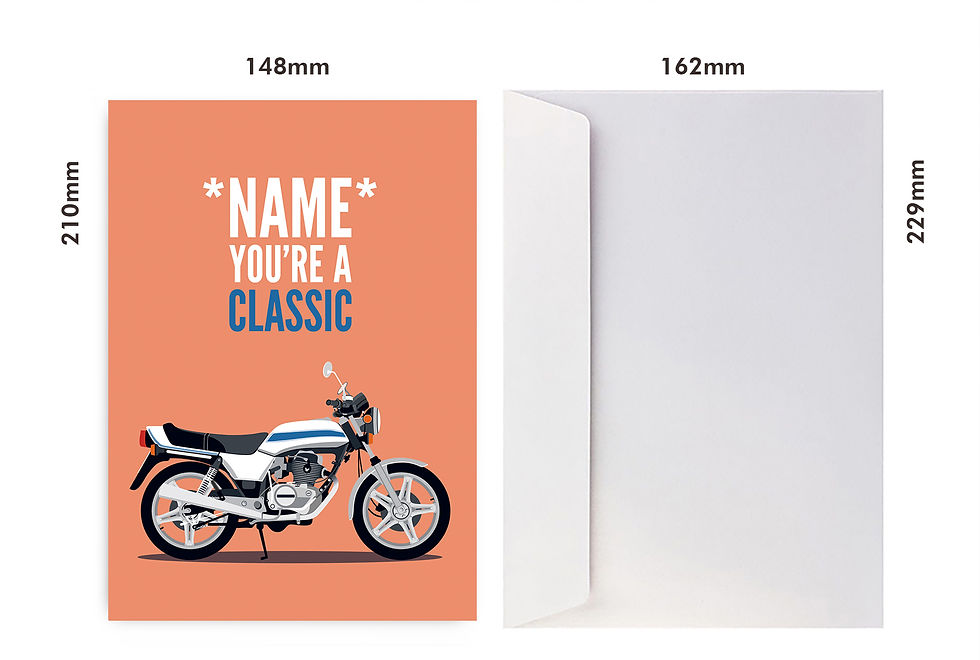 Thumbnail: Personalised Honda CB250N Super Dream Birthday Card. Motorbike.