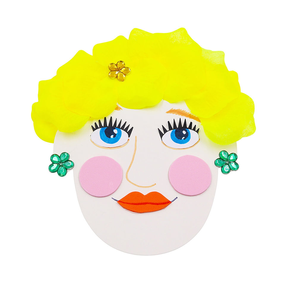 pack of 24 white card face shapes to decorate Craftplay