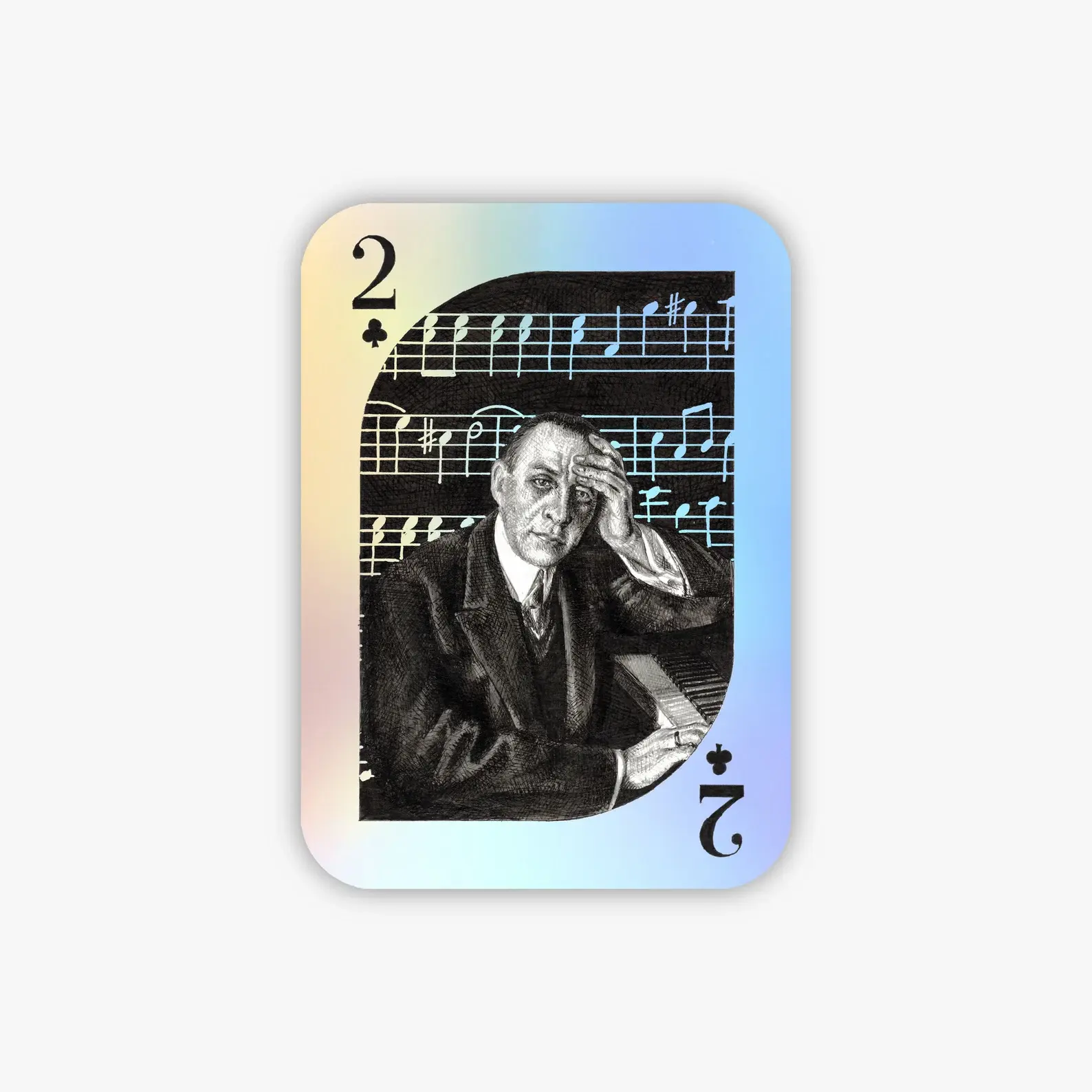 Sticker: Rachmaninoff Playing Card (Pearlescent)
